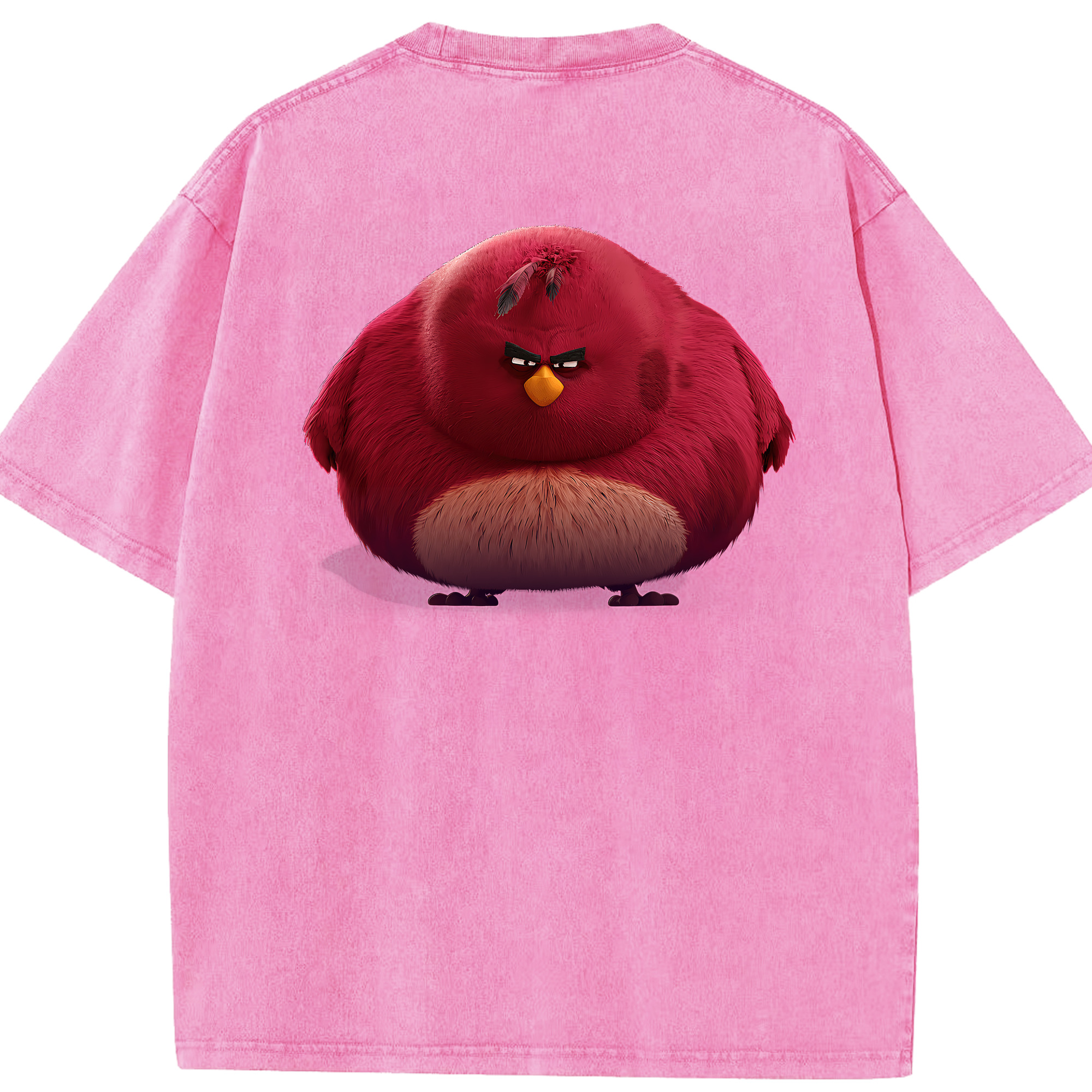 （画像用） Angry Birds アングリーバード 綿100% ヴィンテージ風 半袖Tシャツ（背面プリント）